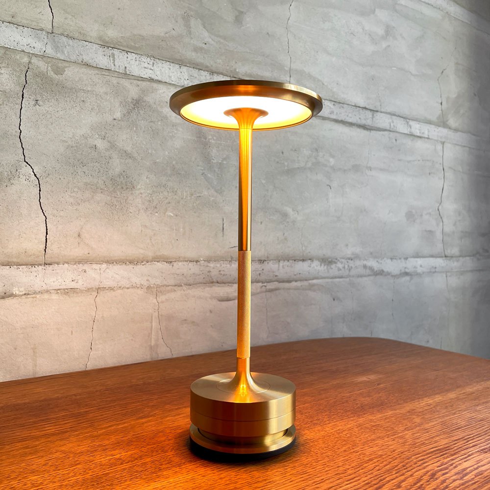 アンビエンテック Ambientec ターンプラス TURN ブラス 調光式 テーブルライト 真鍮カラー LED 充電式 説明書付 定価￥63,800- ♪