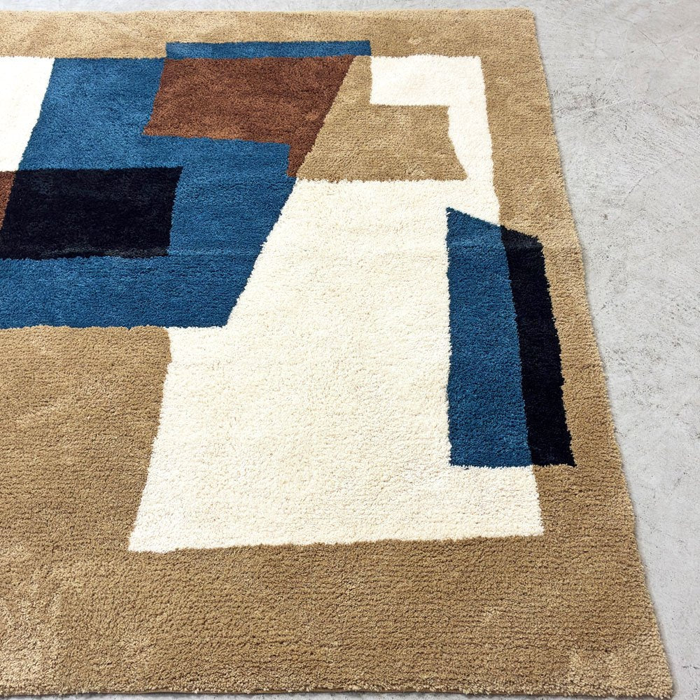ジャーナルスタンダードファニチャー jsf ジオメトリック GEOMETRIC スクエアラグ 200x200cm 幾何学模様 手洗い洗濯可 滑り止め付き モダンデザイン ●
