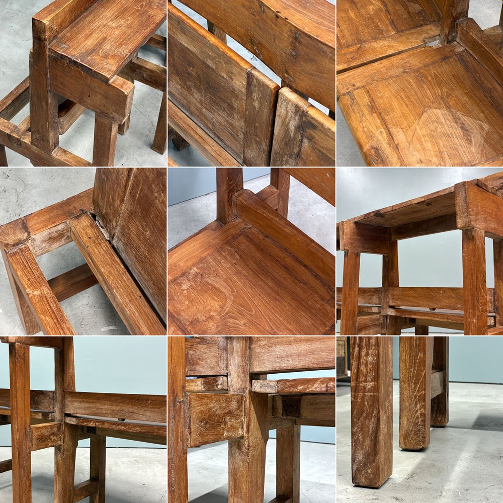 ビンテージ Vintage チャーチベンチ 教会椅子 フィリピン教会 無垢材 店舗什器 ◎