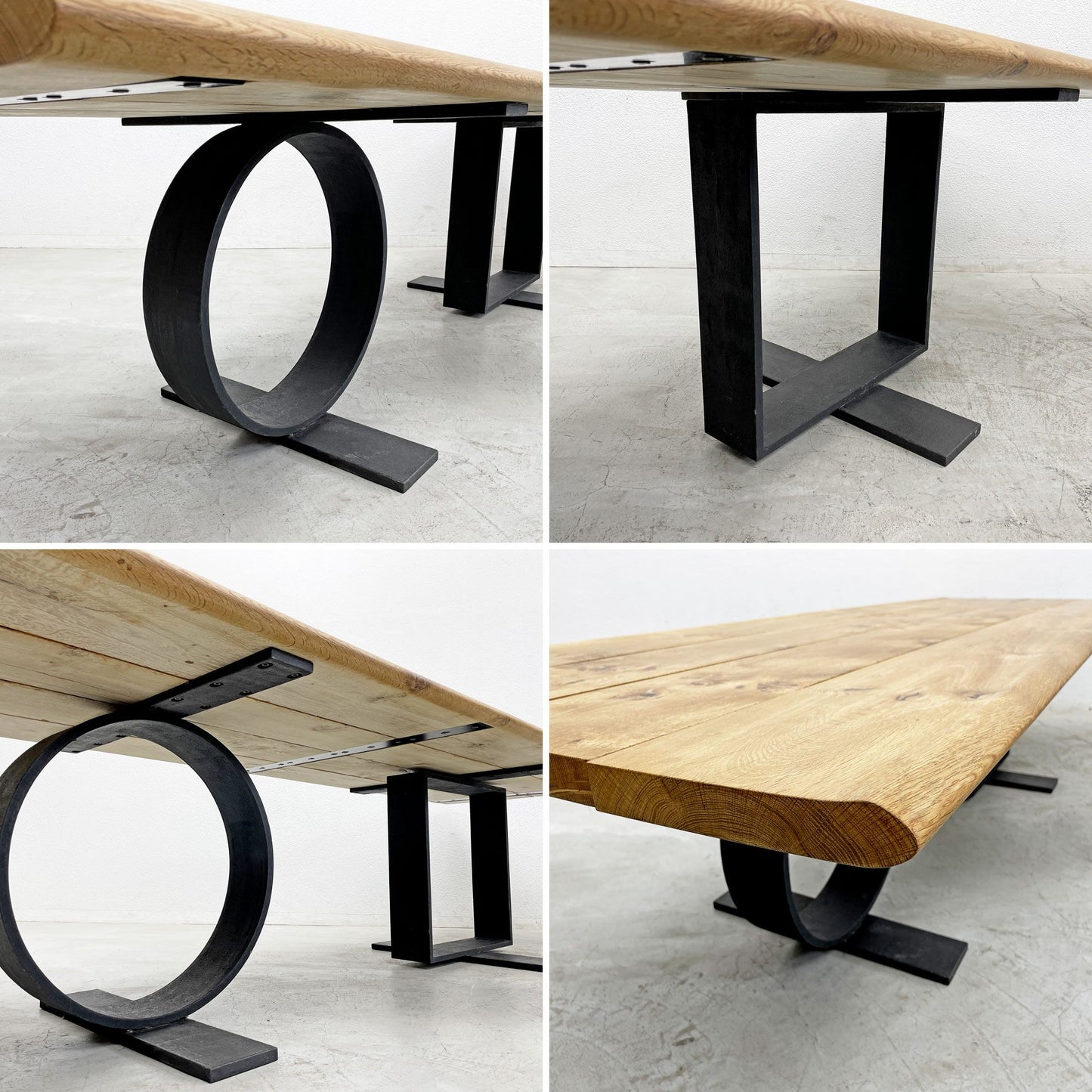 カッシーナ イクスシー Cassina ixc. 方・円 ホウエン HO-EN ダイニングテーブル フレンチオーク無垢材 スチールレッグ W300cm 戸沢忠蔵 廃番 〓