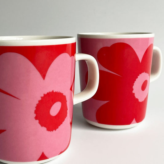 マリメッコ marimekko ウニッコ UNIKKO マグカップ 70周年記念 ピンク 赤 ペアマグ 250ml 北欧雑貨 ♪
