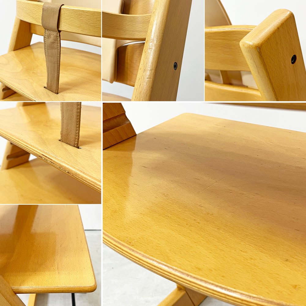 ストッケ STOKKE トリップトラップ TRIPP TRAPP ベビーチェア キッズチェア ナチュラル S/N3～ プラスチック背もたれ付 ノルウェー 北欧家具 ●