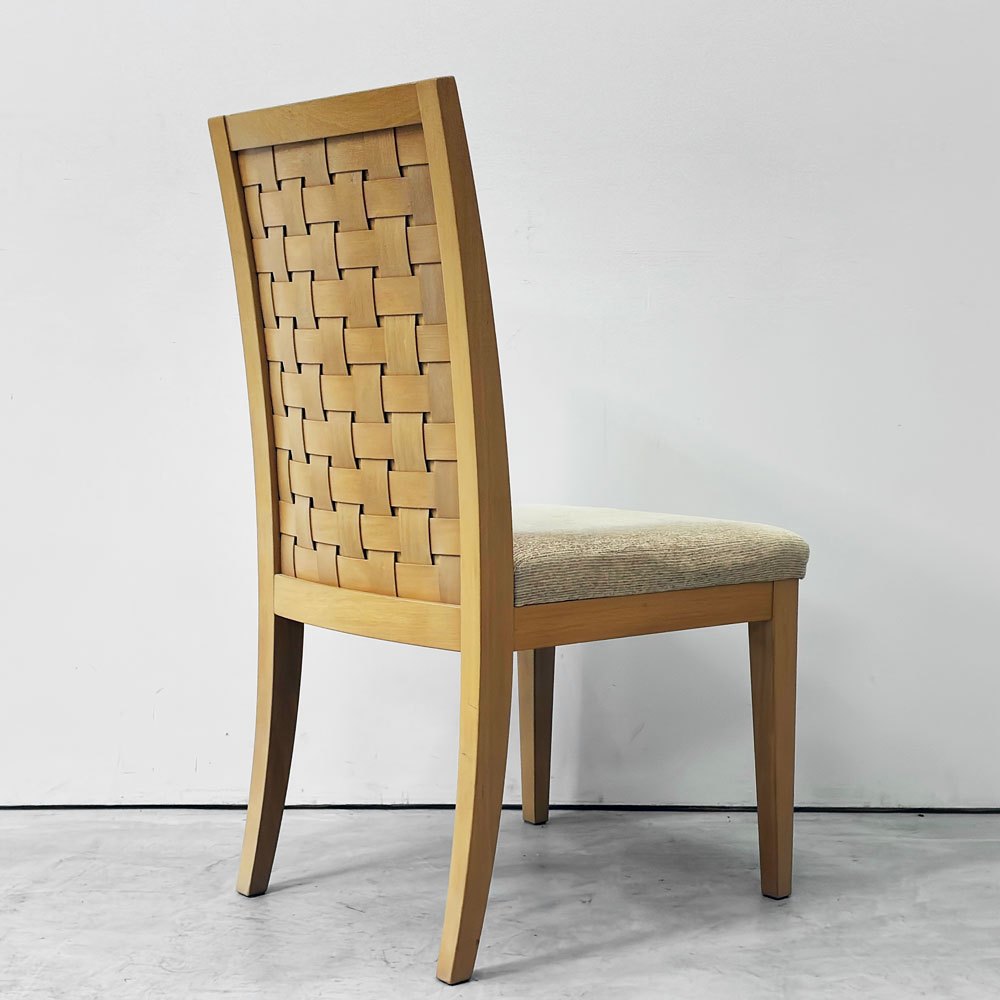 カリガリス Calligaris ダイニングチェア ハイバック ビーチ材 編み込み ファブリック ナチュラルモダン イタリア ●