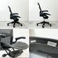 ハーマンミラー Herman Miller アーロンチェア Bサイズ ランバーサポート フル装備 グラファイトベース ビル・スタンフ ＆ ドン・チャドウィック ババナクッション新品●