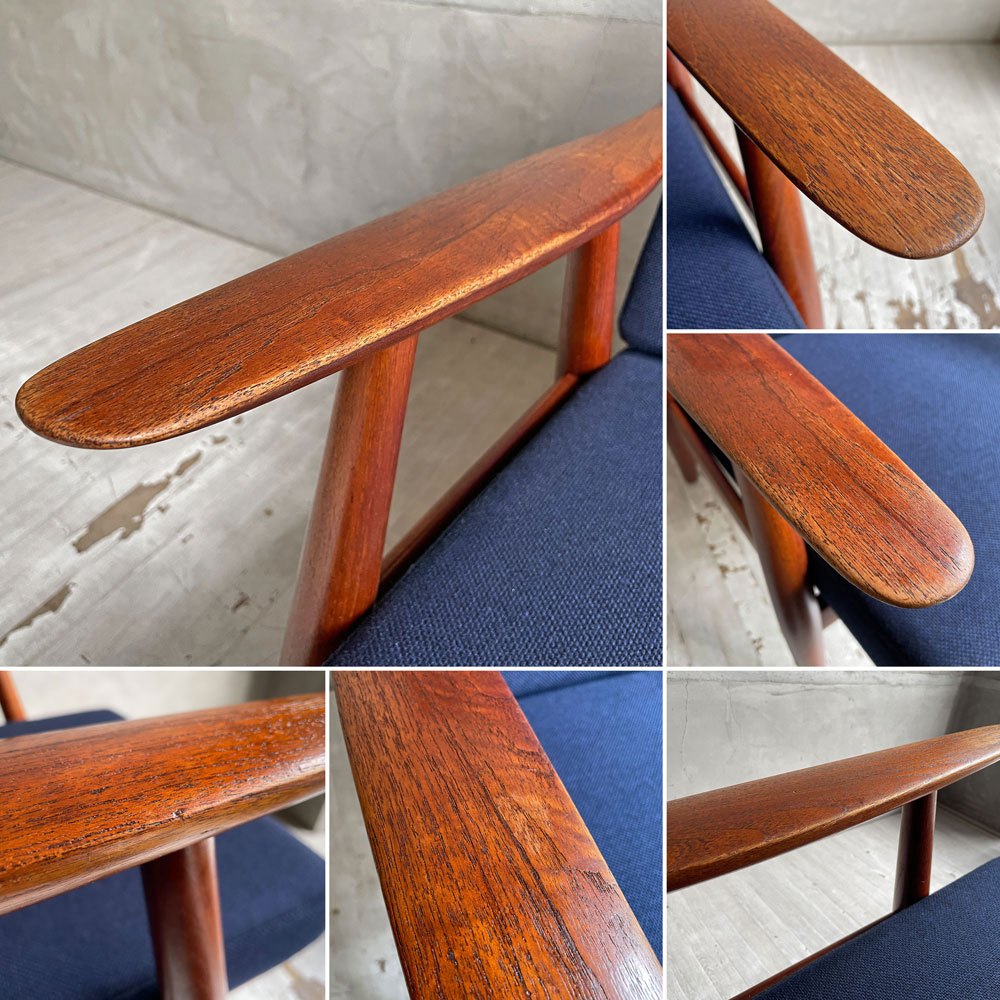 ゲタマ GETAMA GE270 1Pソファ イージーチェア ラウンジチェア チーク無垢材 ハンス・J・ウェグナー デンマークビンテージ 北欧家具 希少 ♪