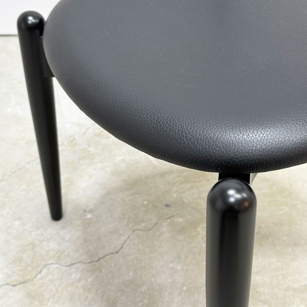 カールハンセン＆サン Carl Hansen & Son CH20 エルボーチェア オールブラック ビーチ材 レザー ハンス・J・ウェグナー 美品 ●