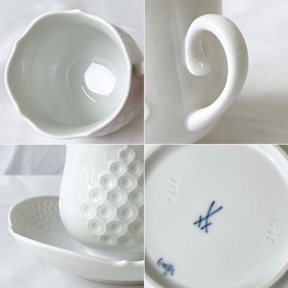 マイセン Meissen ホワイトレリーフ コーヒーカップ＆ソーサー C&S ルードヴィッヒ・ツェプナー Ludwig Zepner ドイツ B ◇