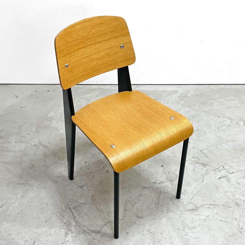 スタンダードチェア Standard chair リプロダクト ナチュラルオーク×ブラック ジャン・プルーヴェ Jean Prouve 名作椅子 A ●