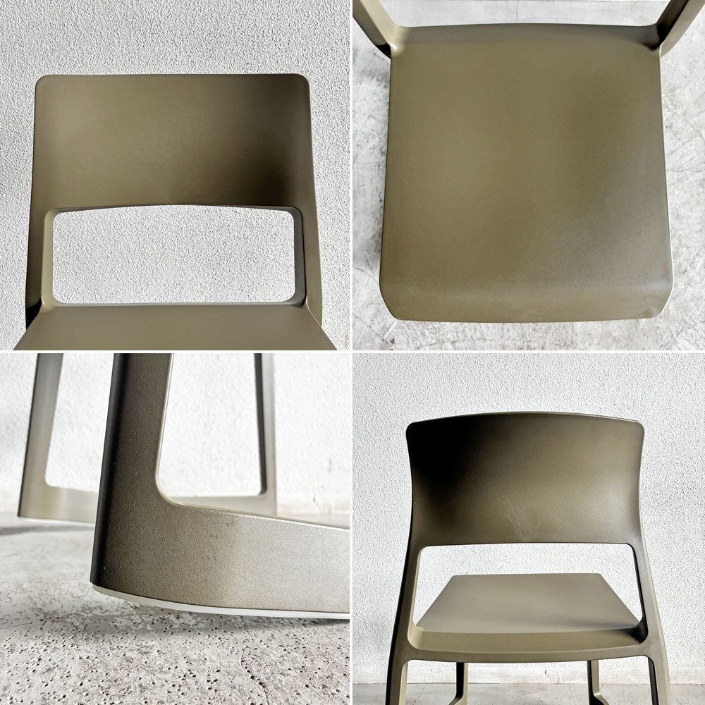 ヴィトラ Vitra ティプトン Tip Ton ワークチェア ダイニングチェア デスクチェア オリーブ スタッキング チルト機能 現行定価￥47,300- 未使用保管品 C 〓