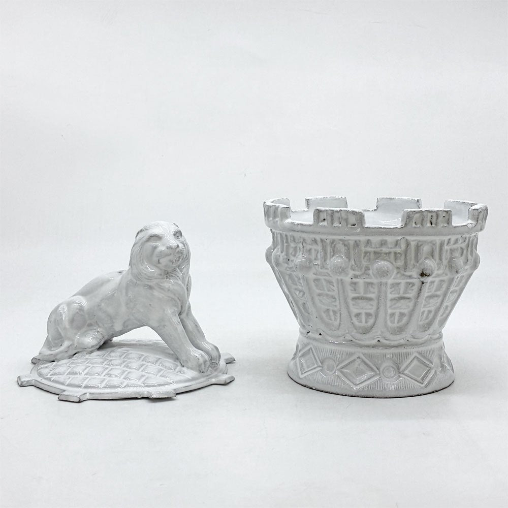 アスティエ・ド・ヴィラット Astier de Villatte リオン Lion シュガーボウル ライオン 小物入れ H19cm フランス 美品 ●