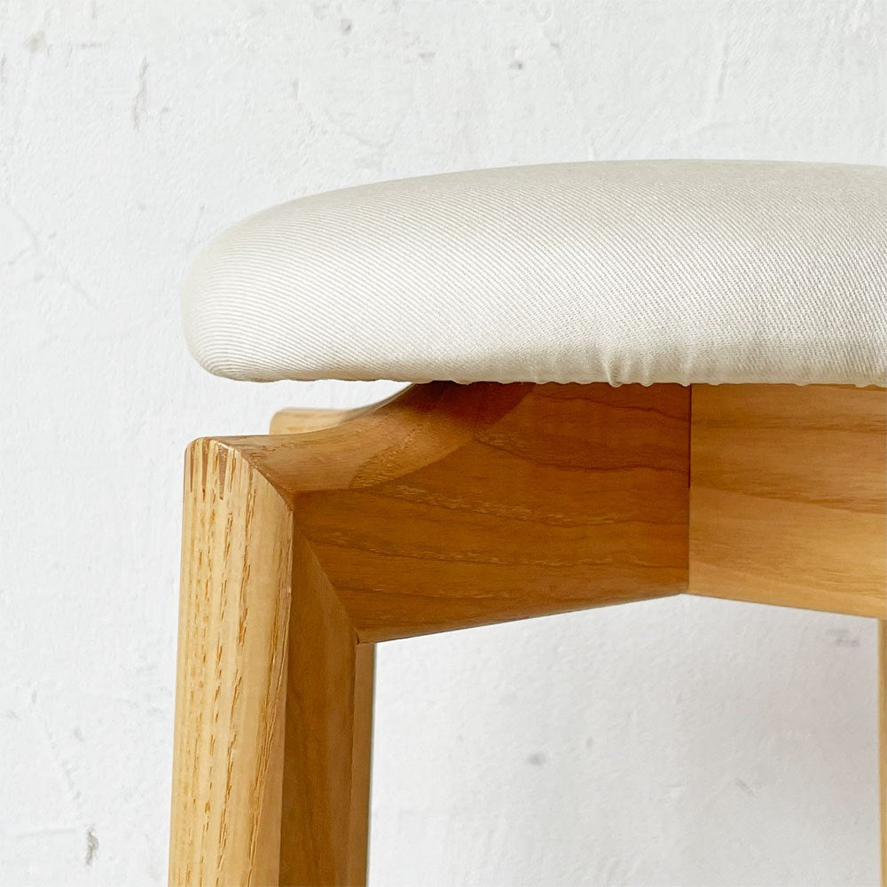 匠工芸 TAKUMI マッシュルームスツール MUSHROOM ハイスツール Lサイズ ファブリック座面 ホワイトアッシュ材 旭川家具 定価￥25,300- B ★