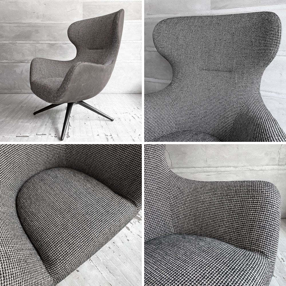 ポリフォーム Poliform マッドジョーカー Mad Joker ラウンジチェア イージーチェア ハイバック アームチェア スイベルチェア 回転ベース ファブリック マルセルワンダース モダンデザイン イタリア ♪