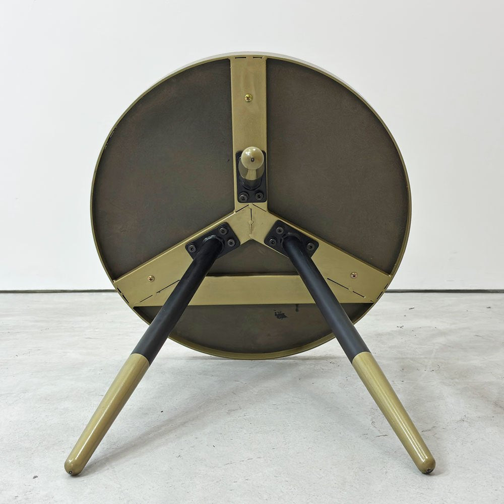 Whitelabel Living デニス サイドテーブル Denise Side Table アッシュ材 鉄脚 アイアンレッグ ウォールナット系カラー ●