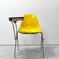 ハーマンミラー Herman Miller サイドシェルチェア セカンド 2ndビンテージ FRP イエロー 肘掛けテーブル付 スクールベース イームズ ●