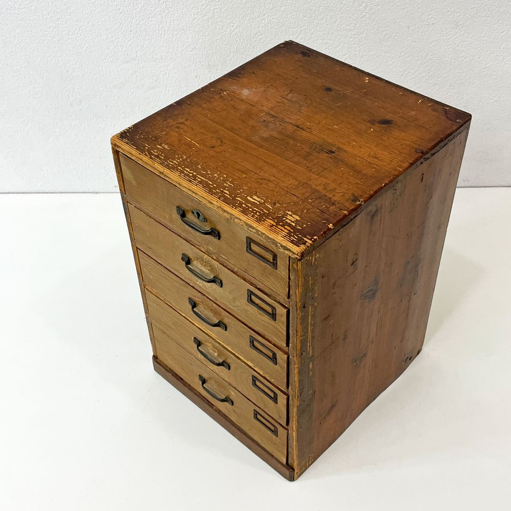 ジャパンビンテージ Japan vintage 小引き出し 抽斗5杯 収納 レトロ 古家具 古道具 ●