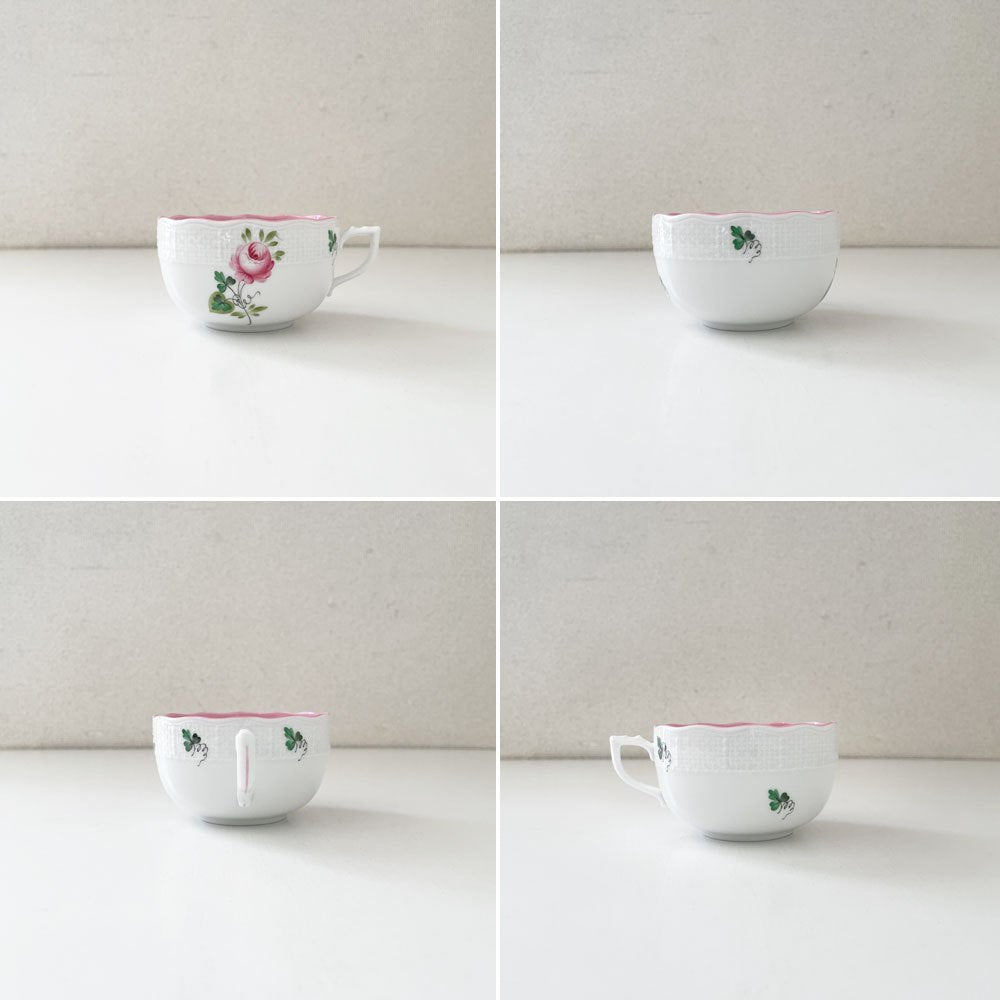 ヘレンド HEREND ウィーンの薔薇 ティーカップ＆ソーサー C/S ピンク 陶器 ハンガリー 定価￥38,500- B ◎