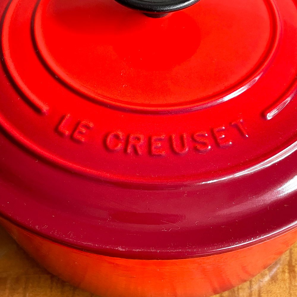 ルクルーゼ LE CREUSET ココットロンド 両手鍋 25cm レッド 鋳物 フランス ♪