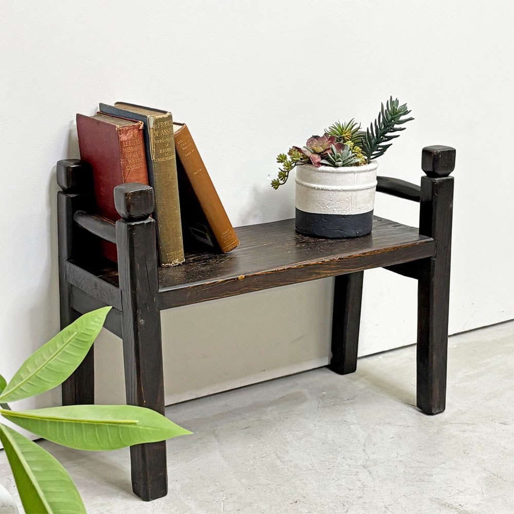 イーストウィンド EAST WIND ミニシェルフ プランター台 花台 木製 アジアン家具 ダークブラウン ●