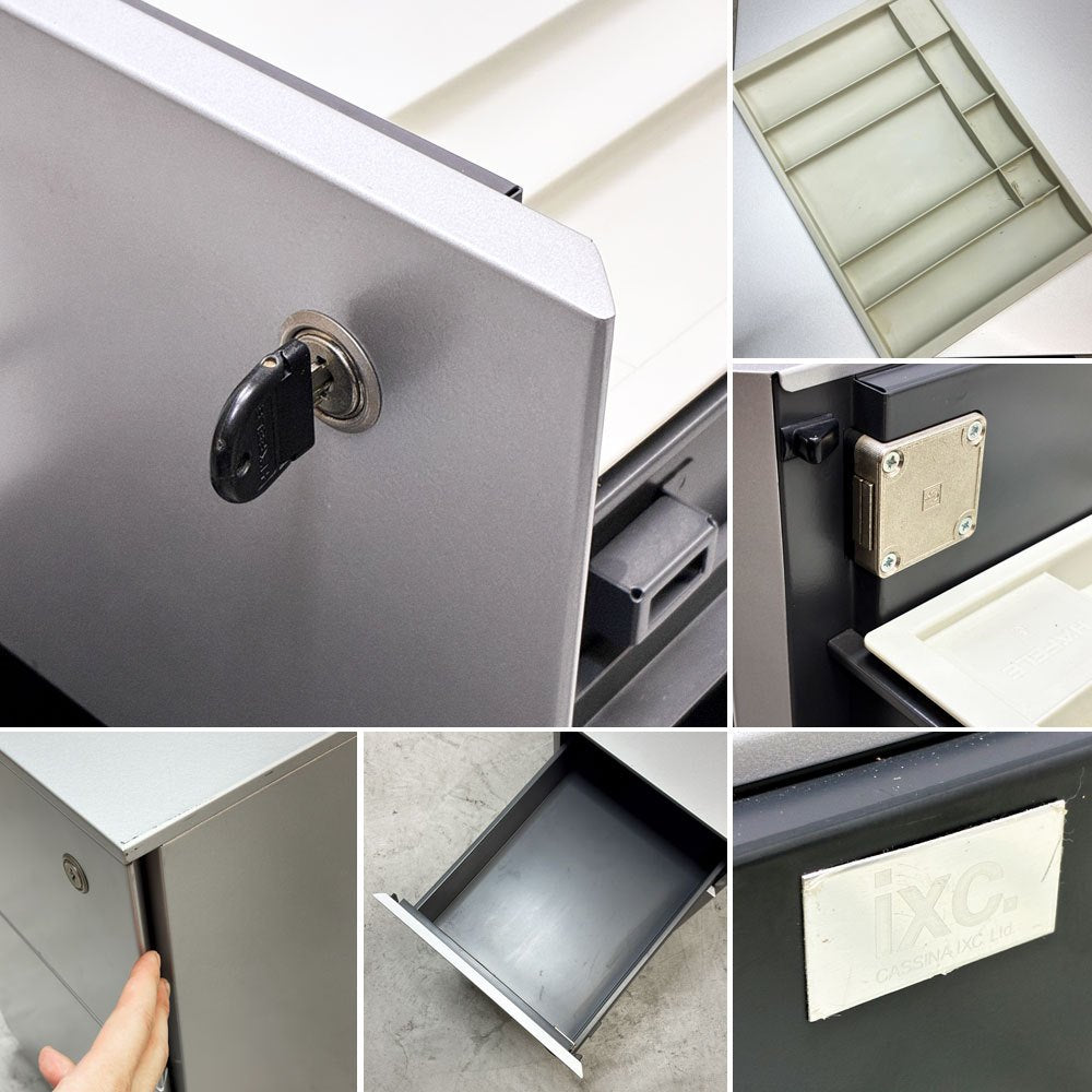カッシーナ Cassina ixc. AFドロワー AF DRAWER デスクキャビネット ワゴン 鍵付属 キャスターロック機能付き イタリア A ●