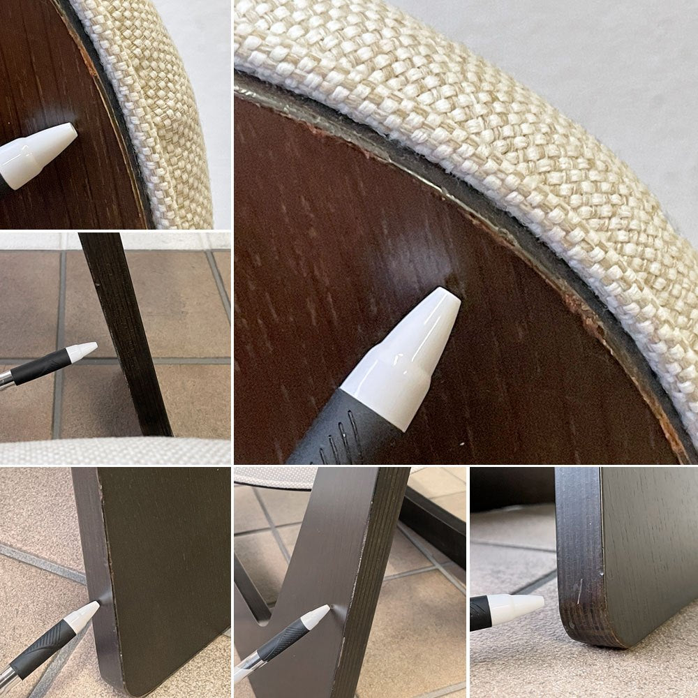 天童木工 Tendo S-5016 ビンテージ 低座椅子 イージーチェア ホワイト系 長大作 ジャパニーズモダン ウレタン交換 ファブリック張替え済 ◇