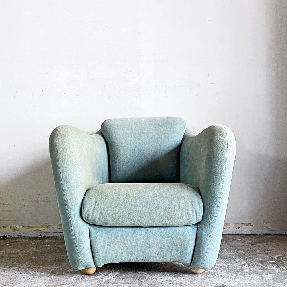イデー IDEE ミニミラーアームチェア MINI MILLER ARM CHAIR パーソナルチェア シングルソファ ファブリック ブルーグレー ■