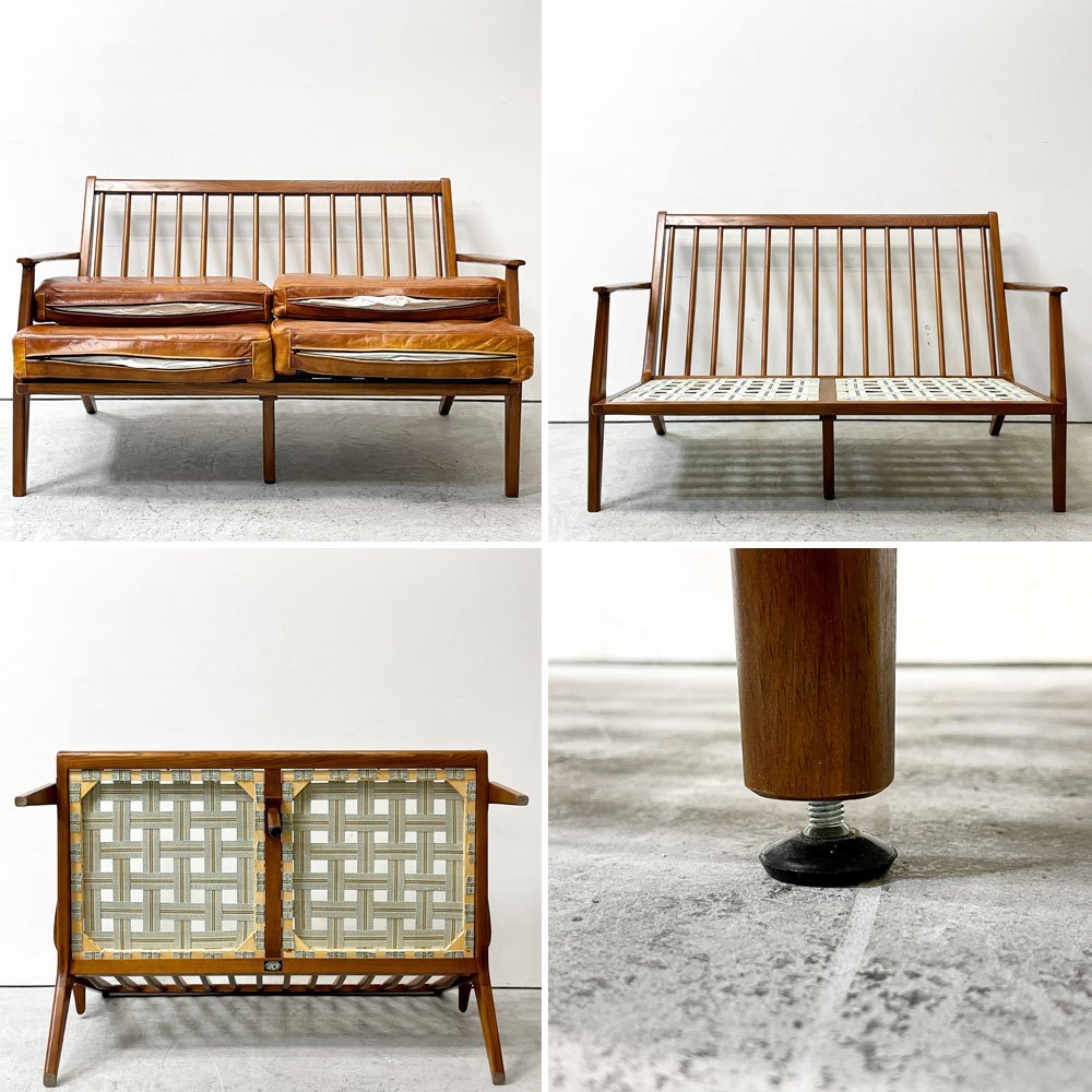 アクメファニチャー ACME Furniture デルマー ソファ 2シーター DELMAR SOFA 2-Seater 2Pソファ レザー張り ブラウン アッシュ材 廃番 ●