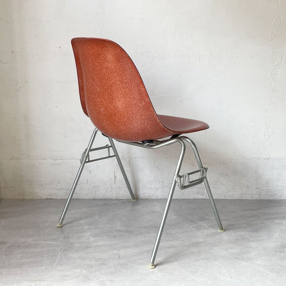 ハーマンミラー Herman Miller サイドシェルチェア セカンド 2nd FRP テラコッタ スタッキングベース イームズ ビンテージ B★