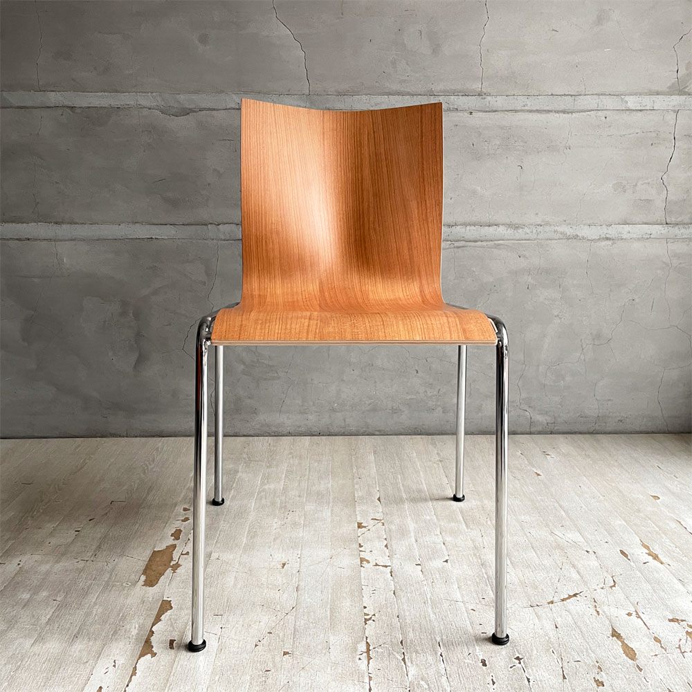 エンゲルブレヒト Engelbrechts チャリックチェア CHAIRIK Chair 101 ダイニングチェア スタッキング 4本脚 チェリーカラー プライウッド スチール デンマーク 未使用品 定価63,800円 ♪
