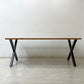 かなでもの KANADEMONO ザ・テーブル THE TABLE デスク ラバーウッド ブラウン W180cm スチール Xラインレッグ ブラック ●