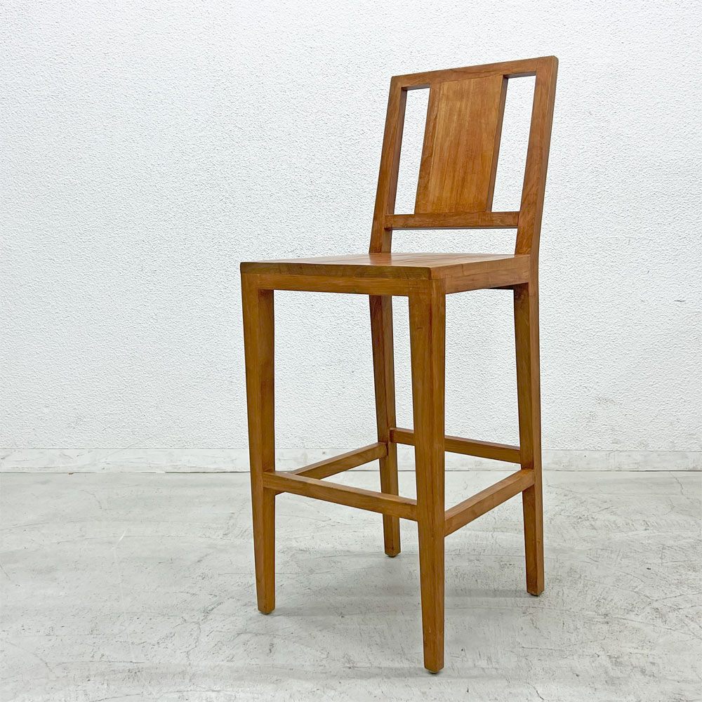 チーク 無垢材 teak wood ハイチェア カウンターチェア OLD JAVA アジアン スタイル B 〓