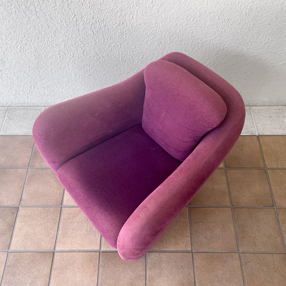 イデー IDEE ミニミラーアームチェア MINI MILLER ARM CHAIR パーソナルチェア シングルソファ ファブリック パープル 廃番色 ◇