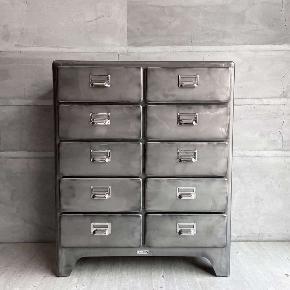 ダルトン DULTON 2カラム バイ 5ドロワーズ 2 COLUMNS BY 5 DRAWERS RAW スチール キャビネット チェスト インダストリアル 定価￥107,800- ♪
