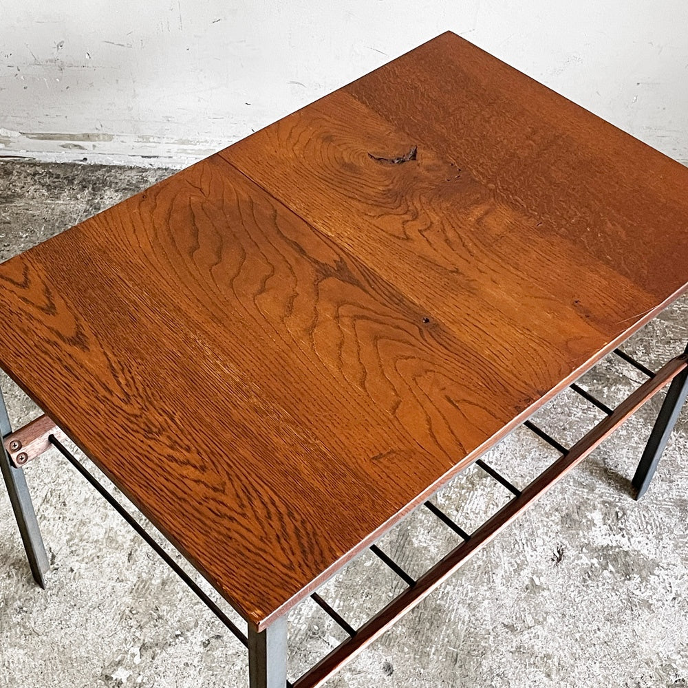 トラックファニチャー TRUCK FURNITURE ブーメラン BOOMERANG SIDE TABLE サイドテーブル 楢無垢材 スチール脚 W39cm インダストリアル ■