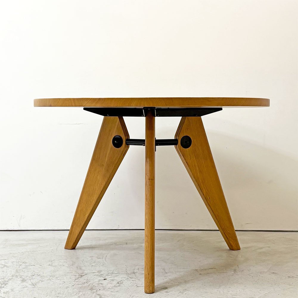 ヴィトラ vitra ゲリドン Gueridon ダイニングテーブル ラウンド ナチュラルオーク 無垢材 Φ105cm ジャン・プルーヴェ 定価399,300円 ●
