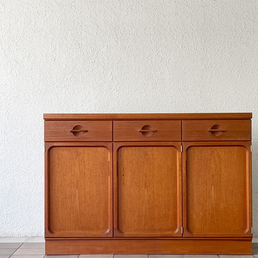 日田工芸 マキシム maxim ビンテージ チーク材 サイドボード キャビネット 抽斗3杯 キッチンボード キッチンカウンター 北欧スタイル ◇