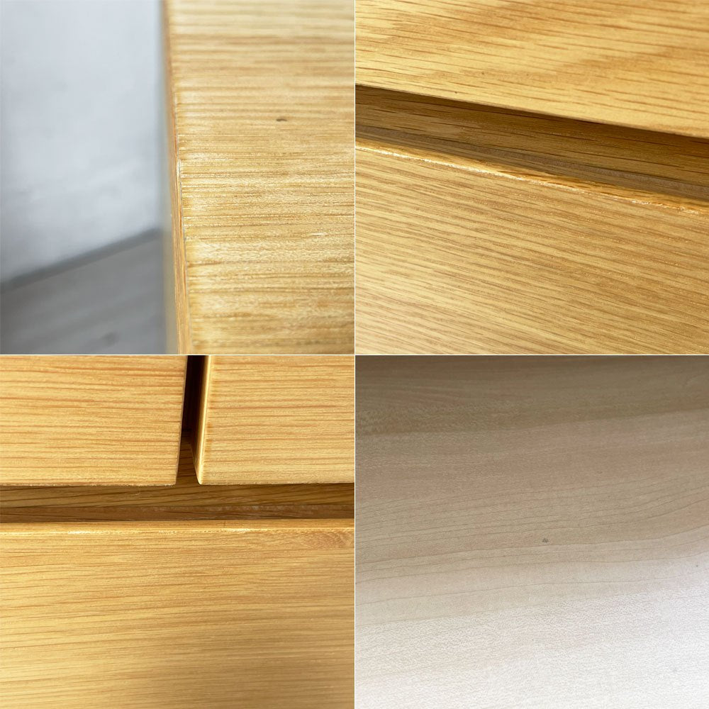 無印良品 MUJI オーク無垢材 木製チェスト 収納家具 4段5杯 ナチュラル シンプルデザイン W88cm ★
