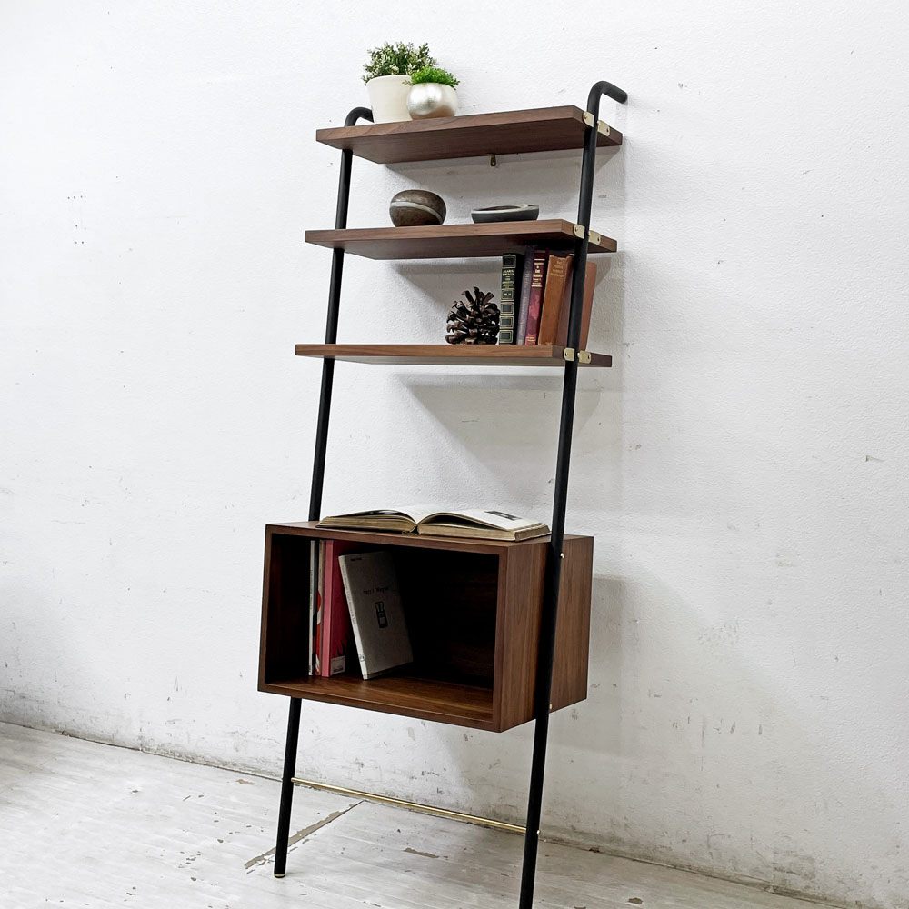 ステラワークス Stellar Works バレット ハイファイ コンソール Valet Hi-Fi Console オープンシェルフ ラダーシェルフ 4段 立て掛け式 W64.5cm 本棚 飾り棚 ●