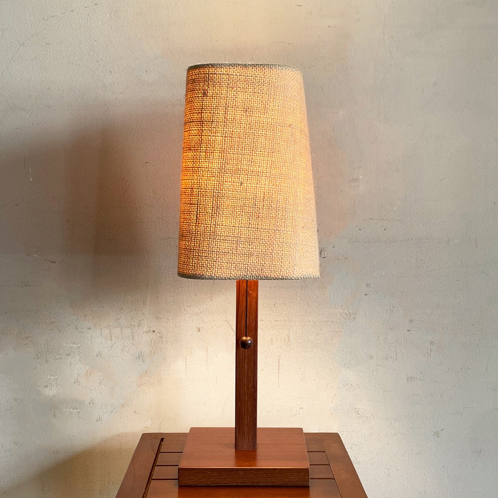 エーフラット a.flat ジュート テーブルランプ 黄麻 麻シェード チーク突板 2灯 LED対応 H44cm ■