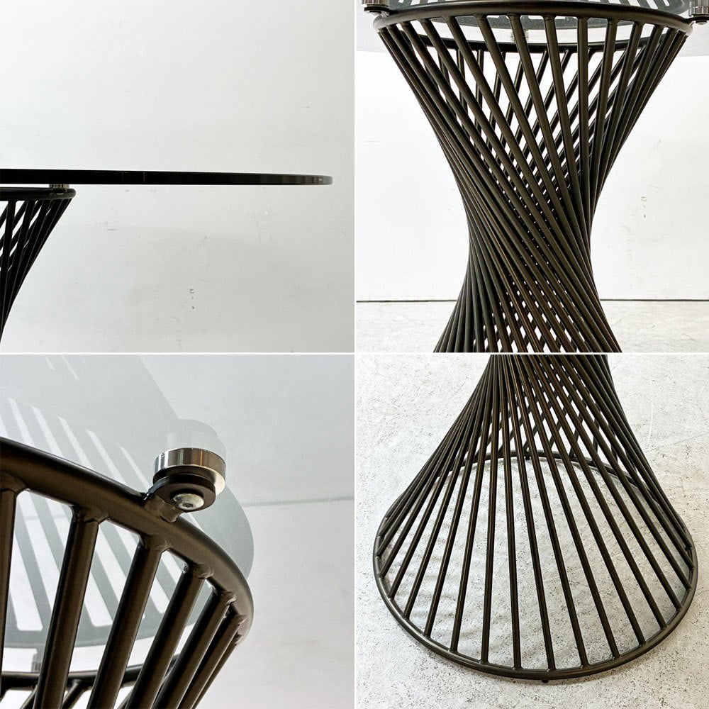 カリガリス calligaris ヴォルテックス ラウンドテーブル VORTEX Round table ダイニングテーブル スモークガラス天板×マットブロンズベース Φ120cm イタリアモダン 定価 ¥237,600- ●