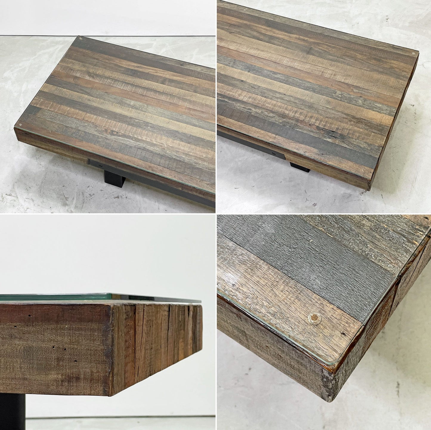 ビーナ bina GRAHAM グラハム コーヒーテーブル COFFEE TABLE アイアンレッグ 古材 W150cm インダストリアルデザイン 廃番 ●