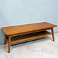 パシフィックファニチャーサービス P.F.S. ローテーブル DH TEA TABLE WITH SHELF Lサイズ W120cm ナラ材 マガジンラック付 ダークブラウン 定価：￥70,400- ◎