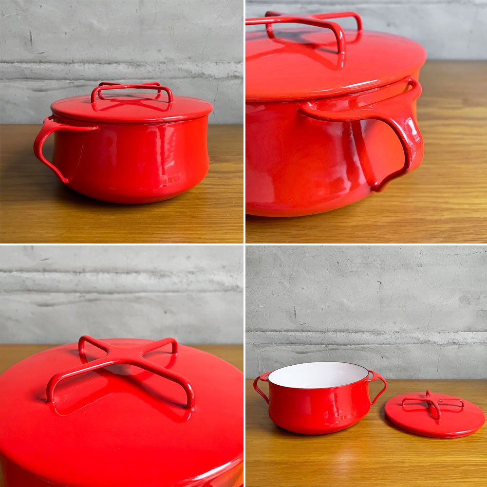 ダンスク DANSK コベンスタイル 両手鍋 ホーロー キャセロール W26cm イェンス・クイストゴー レッド 北欧 デンマーク ♪