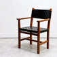 北の住まい設計社 KITANOSUMAISEKKEISHA ラスティック チェア RUSTIC CHAIR アームチェア レザー 本革  ブラック カエデ x ナラ材 廃番 A ●