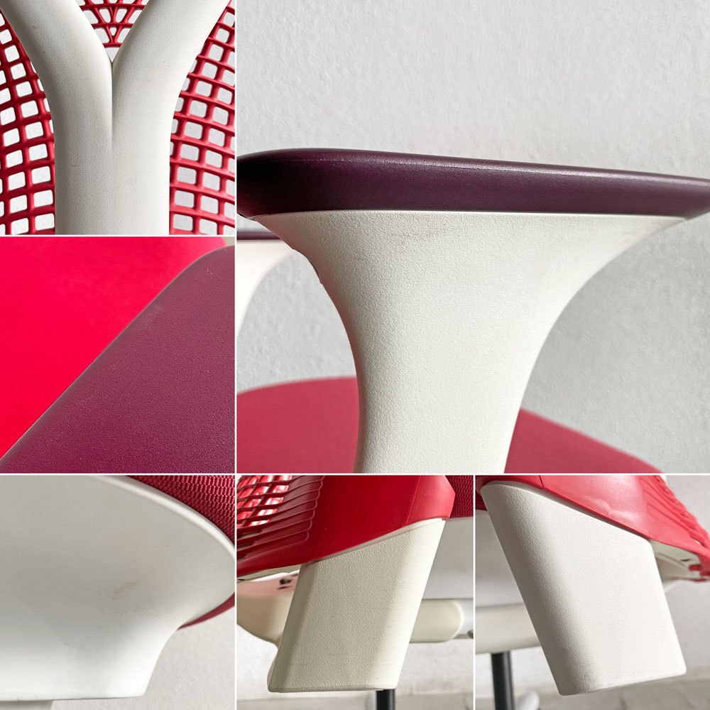 ハーマンミラー Herman Miller セイルチェア SAYL CHAIR デスクチェア オフィスチェア レッド ミドルバック イヴ・ベアール 2013年製 旧モデル 〓