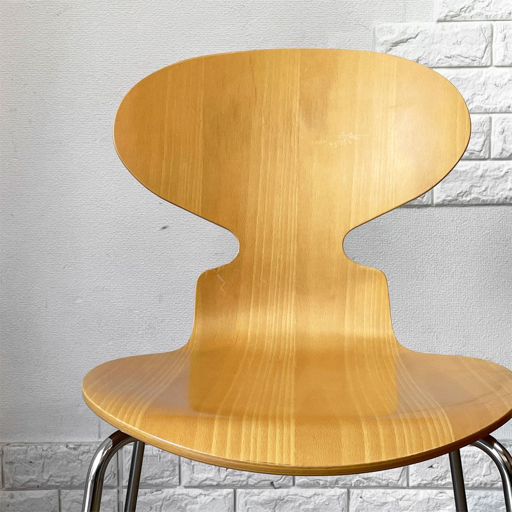 フリッツハンセン Fritz Hansen 3101 アリンコチェア アントチェア 4本脚 ナチュラルビーチ ラッカー仕上げ フェルトグライズ アルネ・ヤコブセン B ◎