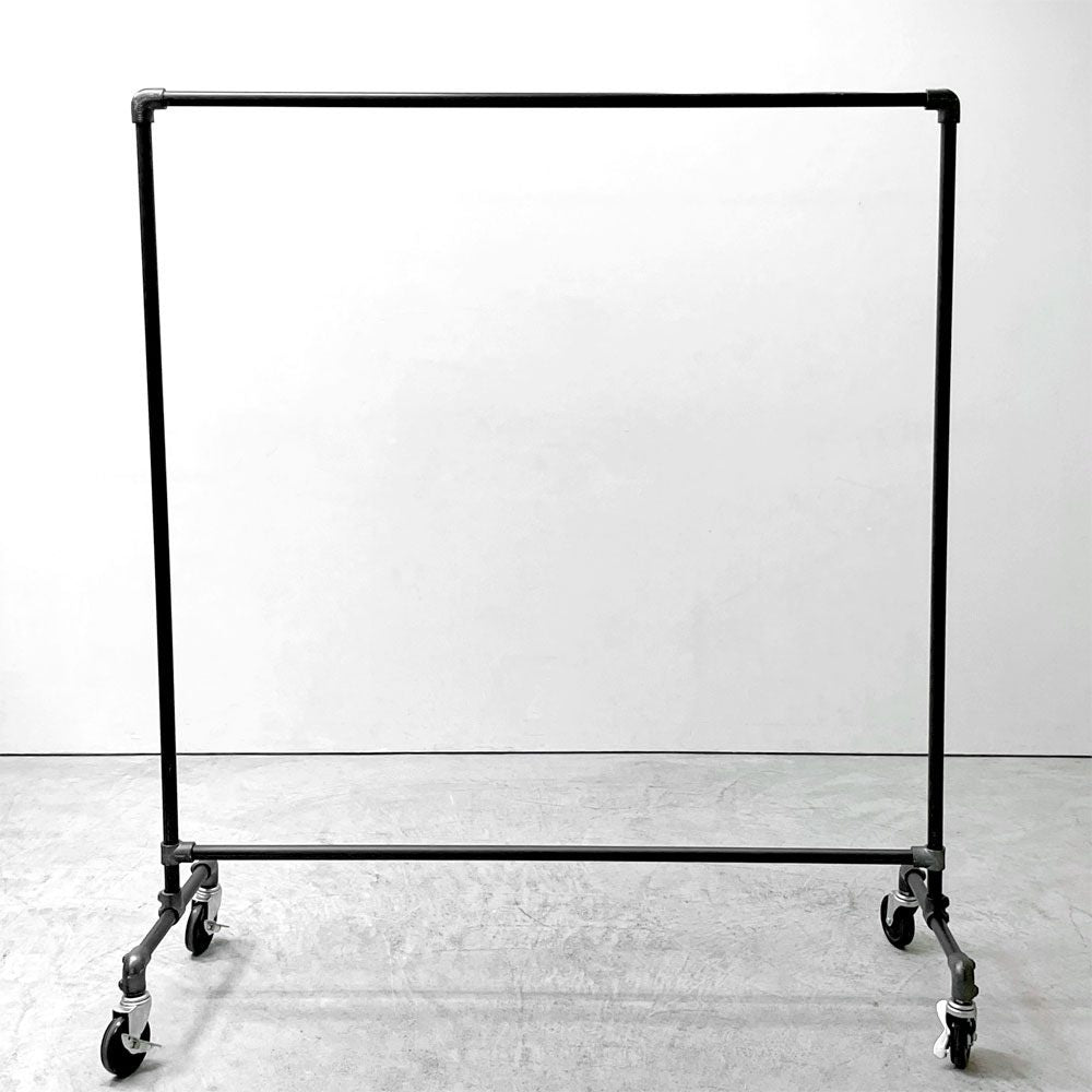 インダストリアルデザイン Industrial Design ハンガーラック 水道管パイプ ガス管 オーダー品 キャスター付き 店舗什器 B ●