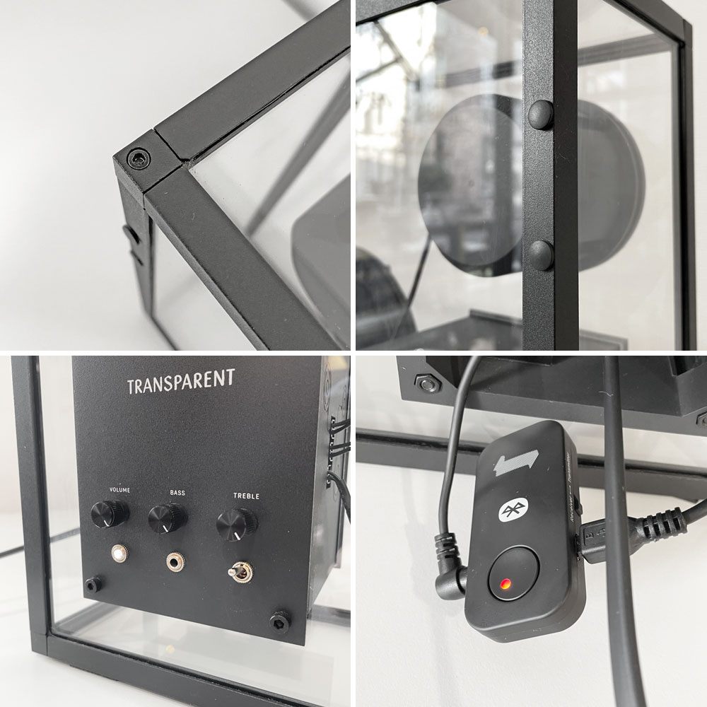 トランスペアレントスピーカー TRANSPARENT SPEAKER ブルートゥース ブラックコード 北欧 スウェーデン モダンデザイン 定価：176,000円 ◎