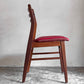北欧ビンテージ Scandinabian Vintage チーク材 ダイニングチェア ラダーバック レッド系 ストライプ柄 北欧家具 B ■