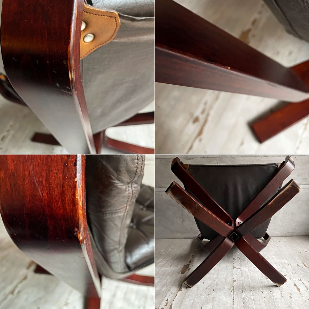 バットネ VATNE ファルコンチェア Falcon Chair ローバック イージーチェア ラウンジチェア 1Pソファ シガード・レッセル 本革 ビンテージ 北欧 ノルウェー ♪