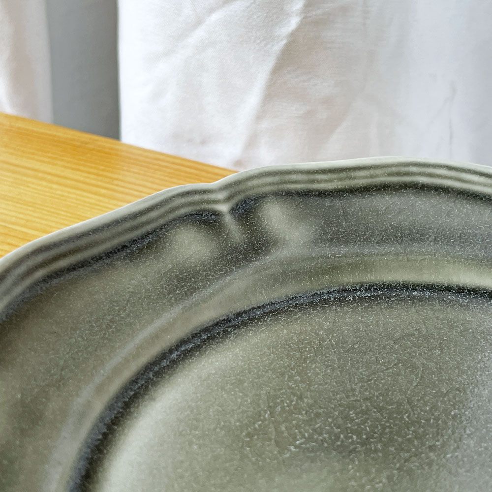阿部慎太郎 花形 リム皿 Φ18.5㎝ 現代作家 B ◇